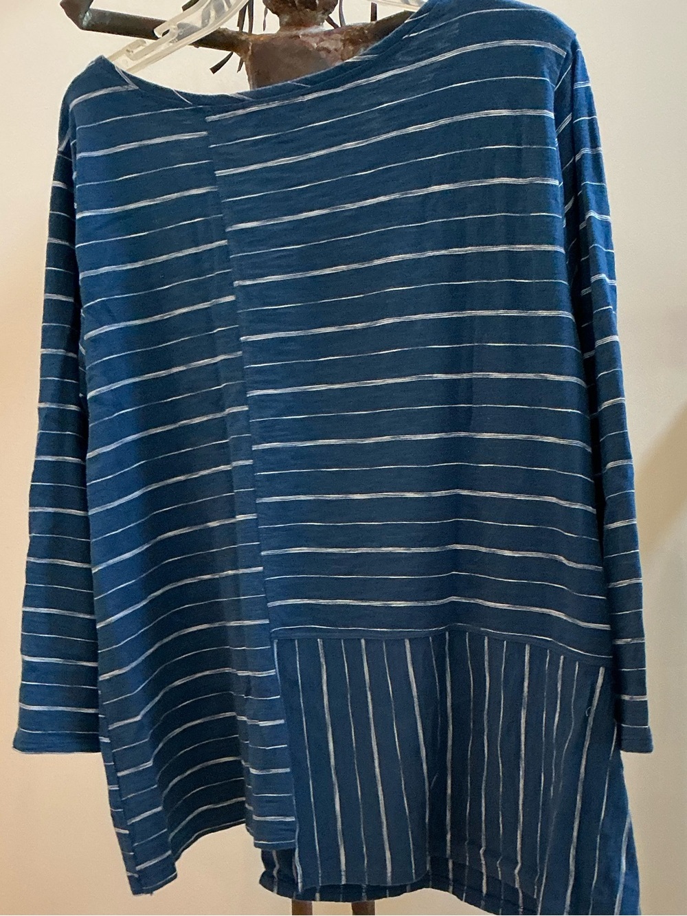 Habitat Blue and White Striped Boat neck Tunic Top - Picture 3 of 6